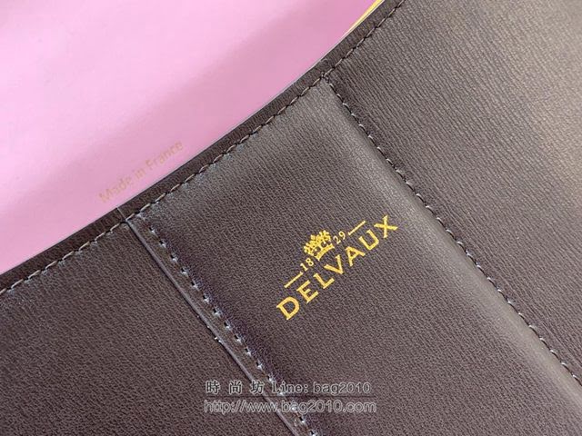 DELVAUX女包 Magic bag風琴系列 德爾沃女手提包 原版Box皮 中號 Delvaux女單肩包 Dv0028風琴 巧克力色  fcs1247